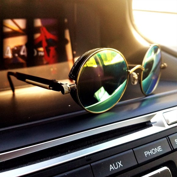 Accessories - Boho Steampunk Sunglasses - Yellow, Unisex
